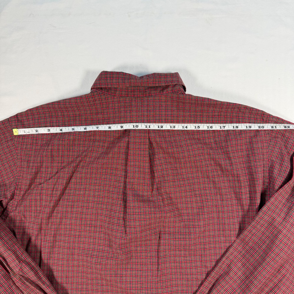 Ralph Lauren Yarmouth Mens 17 36/37 Red Plaid Cotton Button Down Shirt XL - Picture 9 of 9